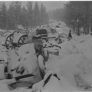 22.1.1940 Tuhottua vih.kolonnaa n. 4 km Lemetistä pohjoiseen.