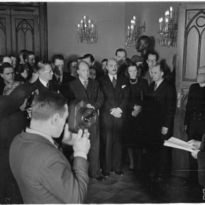 23.3.1940 Presidentin vastaanotto ulkolaisille sanomalehtimiehille.