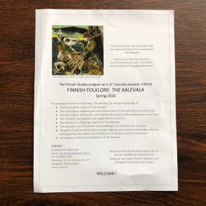 Nästa vår erbjuds en kurs i Kalevala. Intresset bland studenterna är stort. Kurs i Kalevala erbjuds i Toronto university.