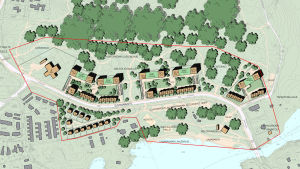 Så här ser den uppdaterade idéplanen för Svinösund ut. ideplan för Svinösund i Esbo.