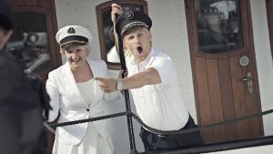 Sommarens hitlåt var Gung i Kajutan. Så här såg det ut på inspelningarna av videon. Gung i kajutan