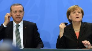 Turkiets och Tysklands ledare har inget kärvänligt förhållande. Erdogan och Merkel.