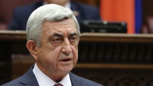 Serzj Sargsian i parlamentet i Jerevan förra veckan. Armeniens tidigare president och premiärminister Serzj Sargsian.