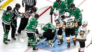 Anton Khudobin var på hugget i slutspelet. Dallas målvakt Anton Khudobin blev stor hjälte mot Vegas.