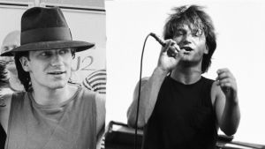 Bono backstage och på scenen, Ruisrock 1982. Bono backsteg och på scenen, Ruisrock 1982.