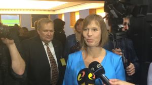 Kersti Kaljulaid har gjort karriär i Luxemburg. Presidentkandidat Kersti Kaljulaid under valet i Riigikogu