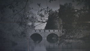 Akustikplattor som föreställer bron i Liljendal. Akustikplattor som föreställer bro i Liljendal.