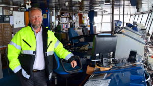 Peter Ståhlberg, vd Wasaline. Peter Ståhlberg på Wasa Express' kommandobrygga