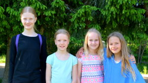 Björg Birgisdottir, Erika Lindroos, Sarah Rung och Asta Birgisdottir. Fyra flickor