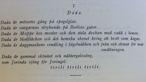 Rabbe Enckells dikt Dada (Quosego. Tidskrift för ny generation N:o 2. 1928) Rabbe Enckells dikt Dada (Quosego. Tidskrift för ny generation N:o 2. 1928)