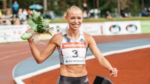Annimari Korte vill inte ställa finalmål. Annimari Korte jublar, 2019.