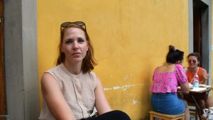 Veronica Blomkvist guidar i vanliga fall turister mellan Florens unika konstskatter från morgon till kväll den här perioden på året. Veronica Blomkvist guidar i vanliga fall turister mellan Florens unika konstskatter från morgon till kväll den här perioden på året.