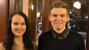 Pipsa Kaikkonen och Roni Holmberg. Pipsa Kaikkonen och Roni Holmberg, Borgå ungdomsfullmäktige 2017