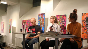 Panelisterna Marcus Groth, Katarina Kiiskinen och Heidi Hakala. Marcus Groth, Katarina Kiiskinen och Heidi Hakala.