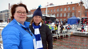 Åsa Selen och San Törnroth älskar vinterbad. Åsa Selen och San Törnroth är ivriga vinterbadare.