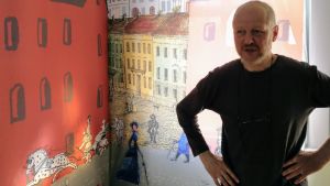 En del av Alexander Reichsteins collage "I stan". En del av Alexander Reichsteins collage "I stan". Nykarleby 2018
