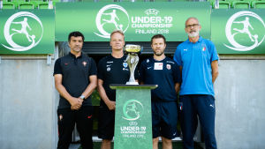 Tränarna Helio Sousa (Portugal), Juha Malinen (Finland), Pål Arne Johansen (Norge) och Paolo Nicolato (Italien). Tränarna Helio Sousa (Portugal), Juha Malinen (Finland) och Pål Arne Johansen (Norge)