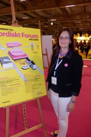 Peggy Heikkinen är arrangör igen. Peggy Heikkinen vid Nordiskt Forum i Malmö