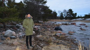 Kim Jaatinen väntar till våren för att nästa gång dyka ner till havsbotten för att jaga torsk. Kim Jaatinen i Kopparnäs, Ingå
