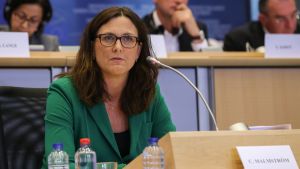 Blivande kommissionären Cecilia Malmström hörs i EU-parlamentets handelsutskott.