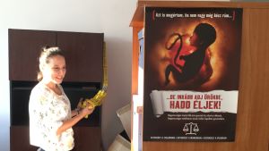 Kiljan på organisationen Fundacja Pro - prawo do życias kontor Kontor för abortmotståndare