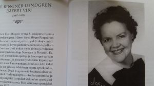 Ester Ringnér-Lundgren i Sara Kokkonens bok Kapina ja Kaipuu (2015) Bild av Ester Ringnér-Lundgren i Sara Kokkonens bok Kapina ja kaipuu