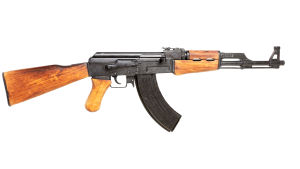 Replika av ett AK-47-vapen. Replika av en AK-47.