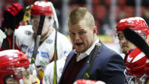 Ari-Pekka Pajuluoma. Vasa Sport-tränaren Ari-Pekka Pajuluoma i båset.