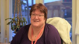 Eva-Maria Sundström är Tehys huvudförtroendeman. Eva-Maria Sundström på sitt kontor.