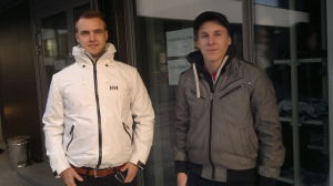 Ville Rusi och Aleksi Tammi stod först i kön på tisdag morgon Ville Rusi och Aleksi Tammi stod först i kön på tisdag morgon