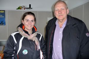 Håkan Westermark är oroad för Sydösterbottens framtid. Anna-Kajsa Blomqvist och Håkan Westermark i Måndagsklubben