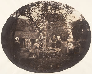Women Stacking Carrots, Louis-Pierre-Théophile Dubois de Nehaut (Belgian, 1799–1872)