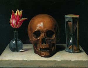 Philippe de Champaigne: Vanitas (1671) Philippe de Champaigne: Still-Life with a Skull (1671)