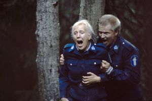 Näyttelijät Merja Larivaara (roolinimi Marita) ja Taisto Reimaluoto (roolinimi Oiva).