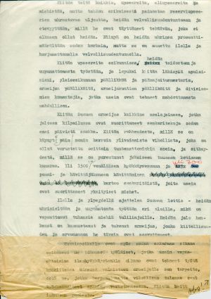 Ylipäällikkö Mannerheimin päiväkäsky 14. maaliskuuta 1940, toinen sivu.