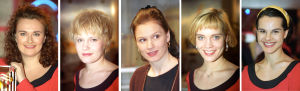 Linda (Minna Koskela), Heidi (Hellen Willberg), Elisa (Mari Rantasila), Oona (Tiina Lymi), Juulia (Niina Nurminen) milkshaken näyttelijät
