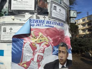 Serbisk valreklam i norra Mitrovica i Kosovo. Serbisk valreklam i norra Mitrovica i Kosovo.