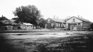 Gammalt foto på Dalsbruks torg 1917.