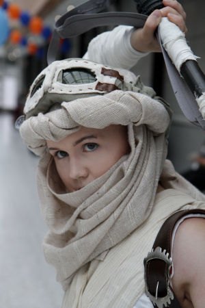 A girl in a Star Wars costume