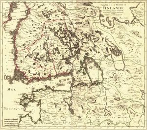 Karta som visar hur krigsföringen såg ut i Finland under Lilla ofreden. Karta över krigsskådeplatser under Lilla ofreden.