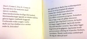 Ett uppslag i diktsamlingen "De tysta gatorna". Uppslag i Tomas Mikael Bäcks diktsamling "De tysta gatorna".