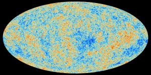 Den kosmiska bakgrundsstrålningen som Planck-satelliten såg den. Karta över den kosmiska bakgrundsstrålningen.