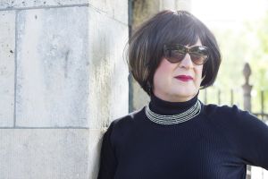 Författaren Fredrik Ekelund som Marisol. 2018.