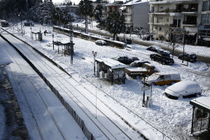 Så här såg det ut i Agios Stefanos i norra Aten den 8 januari 2019. Så här såg det ut i Agios Stefanos i norra Aten den 8 januari 2019.