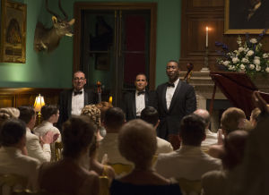 The Don Shirley Trio. Sellisti Oleg (Dimiter D. Marinov), basisti George (Mike Hatton) ja Dr. Donald Shirley (Mahershala Ali). The Don Shirley Trio. Sellisti Oleg (Dimiter D. Marinov), basisti George (Mike Hatton) ja Dr. Donald Shirley (Mahershala Ali). Photo credit: Patti Perret