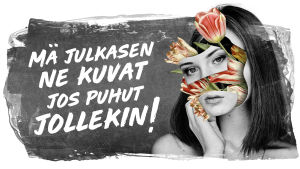 Kuvassa teksti: mä julkaisen ne kuvat jos puhut jollekin