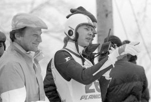 Matti Nykänen tillsammans med Matti Pulli och Risto Pirttimäen, Planica 1985.