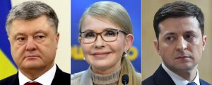 Petro Porosjenko, Julija Tymosjenko och Vladimir Zelenskij Petro Porosjenko, Julija Tymosjenko och Vladimir Zelenskij