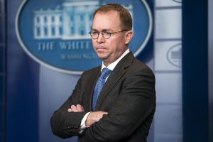 Mick Mulvaney verkade som Vita husets budgetchef ännu i januari 2018 då den här bilden togs. En arkivbild på Vita husets tf stabschef Mick Mulvaney från den 19 januari 2018.