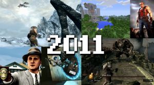 Ett kollage med Skyrim, L.A. Noire, Portal 2, Minecraft, Duke Nukem och Dark Souls.